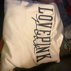 All white Victoria secret zip up sweater